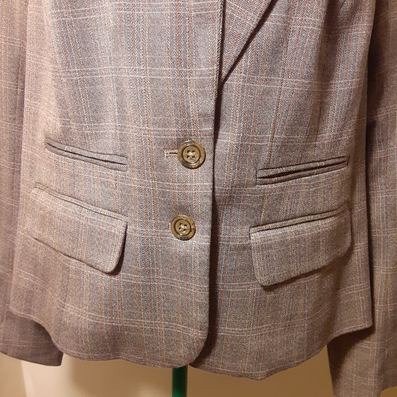 Lane Bryant mocha button front pinstripe blazer 18 - Picture 6 of 8
